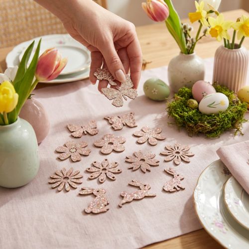 Spred dekoration træ, sprede stykker forår påske pink 2–4 cm 64p | Floristik24.dk