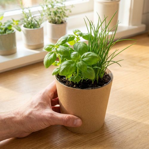 Plantepotter, urtepotte, naturlig, Ø11cm H10cm, 6 stk. | Floristik24.dk