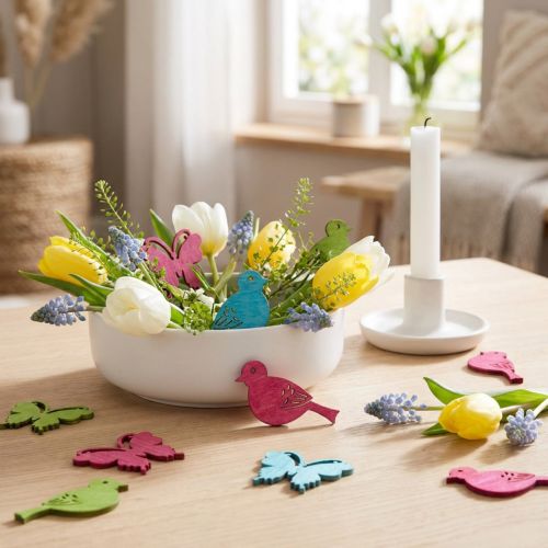 Sprededekoration træfugl sommerfugl assorteret 2 cm | Floristik24.dk