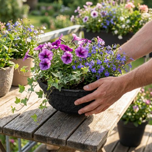 Biolit planteskål sort Ø35cm miljøvenlig blomsterskål | Floristik24.dk