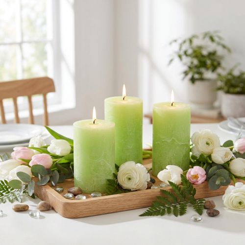 Lys limegrøn​​​​​​ensfarvet 60mm x 80mm 4 stk. | Floristik24.dk