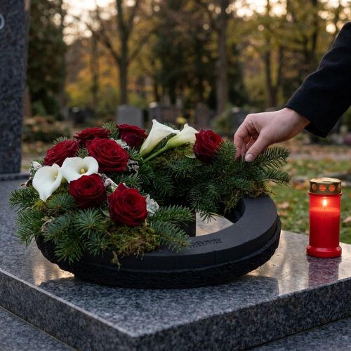 Blomsterskumring sort Ø44cm H6cm 2 stk | Floristik24.dk
