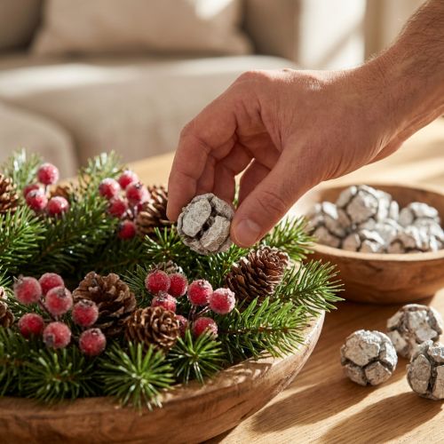 Cypreskogler 3 cm hvidvaskede 500 g | Floristik24.dk