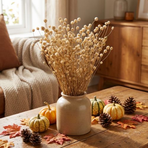 Tørrede blomster, naturlig tørret tidsel, jordbærtidsel, 60 cm, 100 g | Floristik24.dk