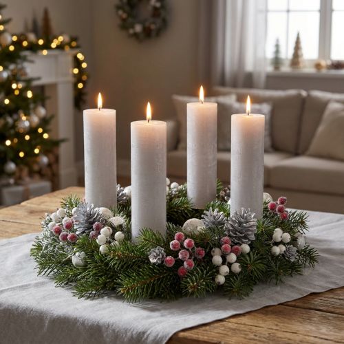 Store pindelys lysegrå ensfarvet 50x300mm 4 stk | Floristik24.dk