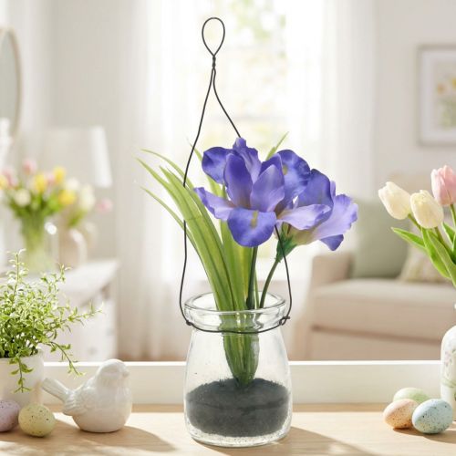 Iris syrin i et glas til at hænge H21,5 cm | Floristik24.dk