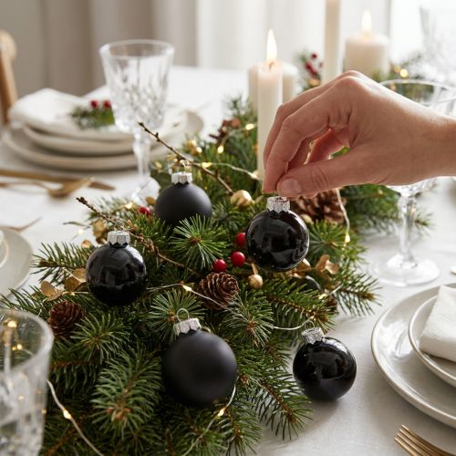 Sorte julekugler glas mini mat glans Ø3cm 22 stk | Floristik24.dk