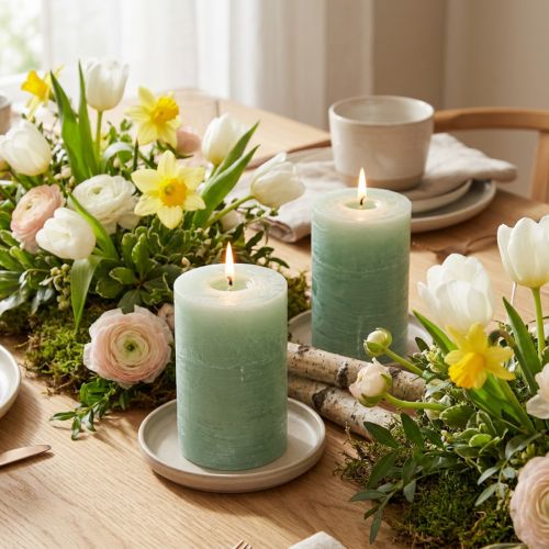Ensfarvede lys lysegrønne 85x120mm 2stk | Floristik24.dk