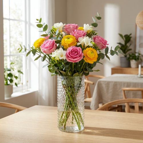 Artikel Blomstervase, glasvase, stearinlysglas, glaslanterne Ø11,5cm H23,5cm