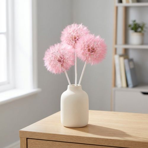 Tørrede blomster kæmpe mælkebøtte dekoration elegant boligtilbehør 12 cm 4 stk | Floristik24.dk