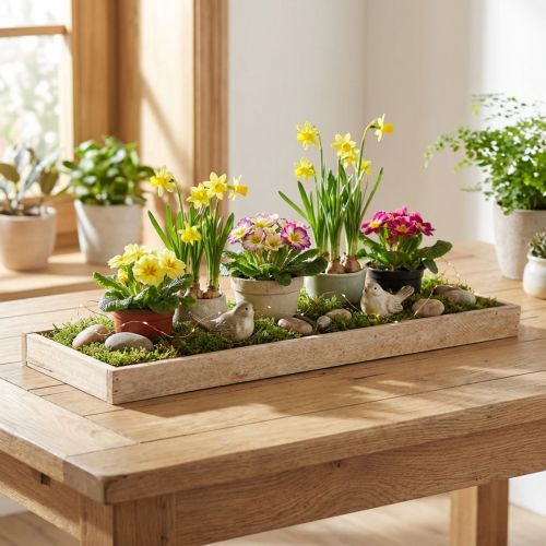 Dekorativ bakke aflang træbakke natur 42×14×3cm 3stk | Floristik24.dk
