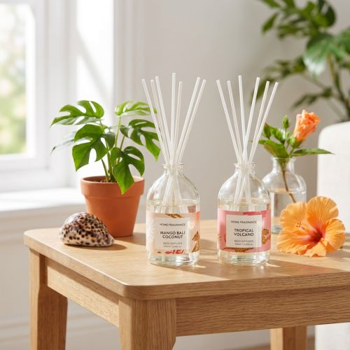 Artikel Rumduftdiffuser med eksotisk kokos- og mangoduft for langvarig friskhed derhjemme, 19 cm, 2 stk.