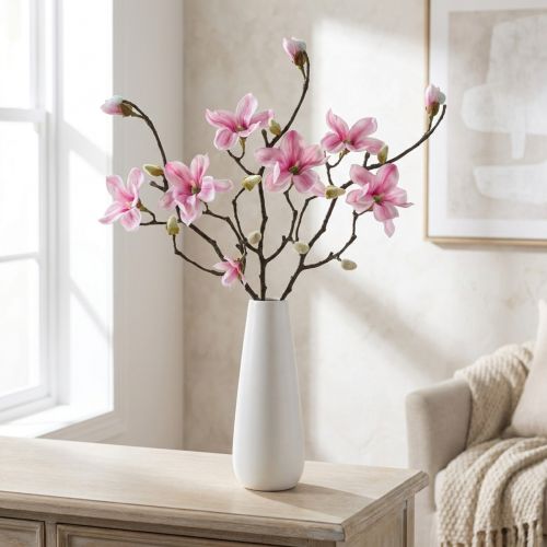 Kunstig Blomst Magnolia Branch Magnolia Kunstig Pink 59cm 3 stk. | Floristik24.dk