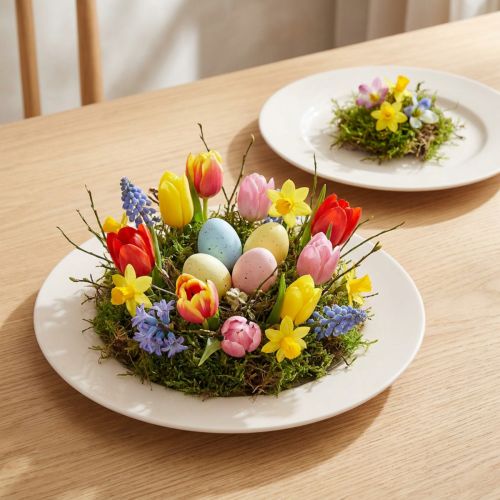 Runde, enkle tallerkener til dekoration og små arrangementer, 17 cm, 6 stk. | Floristik24.dk
