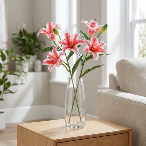 Kunstig lilje til stilfuld stuedekoration og realistisk udseende, 67 cm, 2 stk. | Floristik24.dk