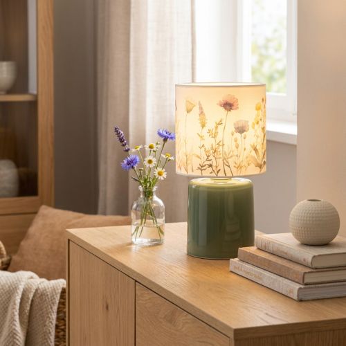 LED-bordlampe med blomstermønster til stilfuld stuebelysning, 23 cm | Floristik24.dk