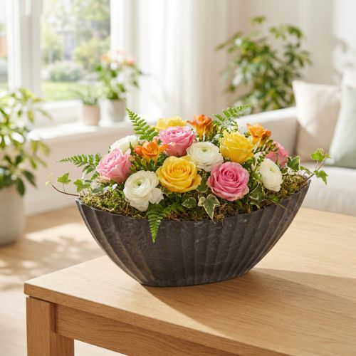 Planteskål med riller,