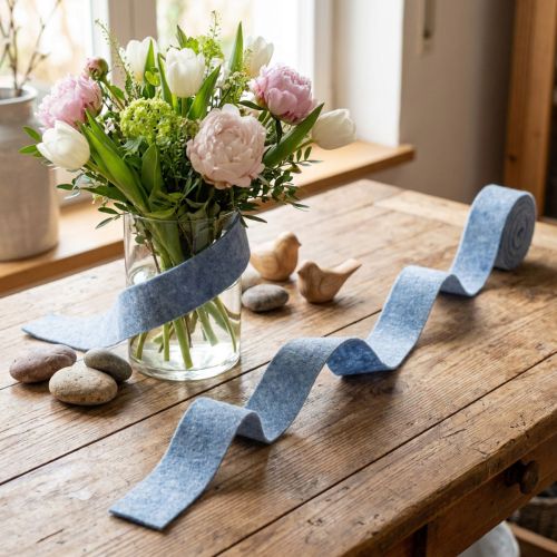 Filtbånd blåt 7,5cm 5m | Floristik24.dk