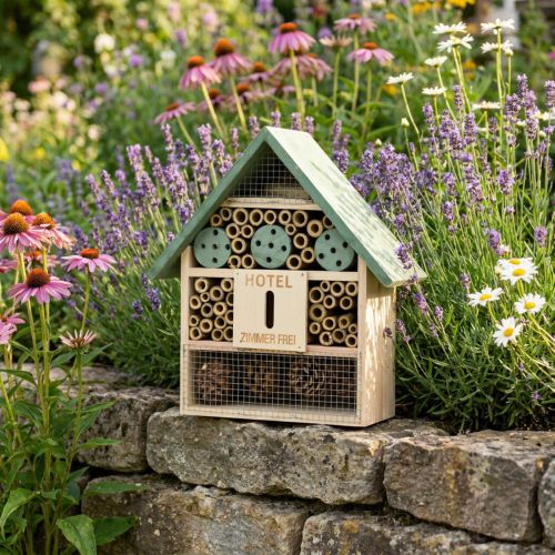 Artikel Insekthotel Træ Insekthus Grøn Natur 26,5x9x31cm