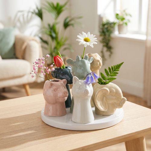 Artikel Vase dekorative dyrefigurer, perfekt til legende rumdesign, 13 cm