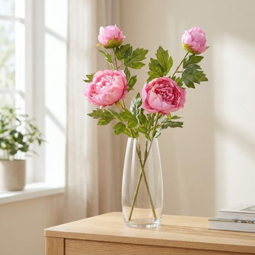 Artikel Kunstige Roser Pæoner Kunstige i Pink L80cm 2stk