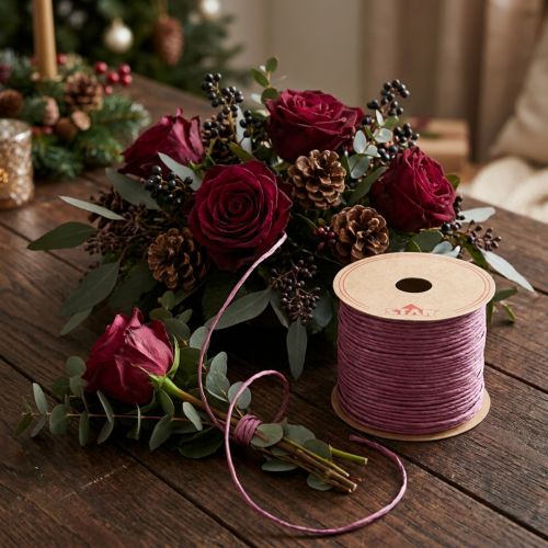 Trådviklet 50m Bordeaux | Floristik24.dk