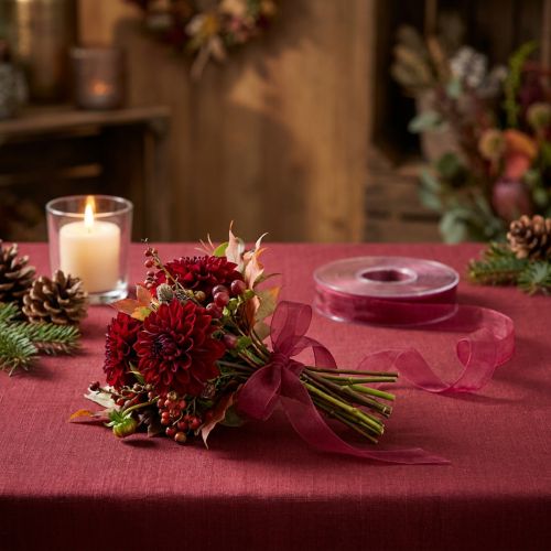 Artikel Organzabånd selvagebånd Organza Bordeaux 15mm 50m