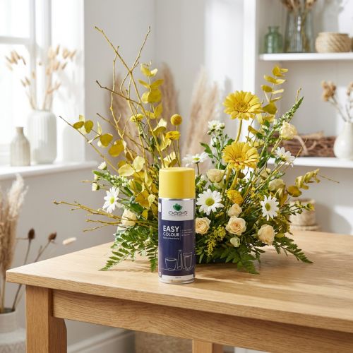 OASIS® Easy Colour Spray, malingsspray gul 400ml | Floristik24.dk