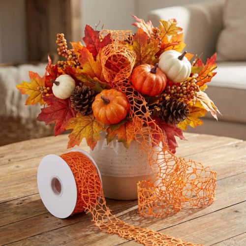 Gittertape orange 40mm 10m | Floristik24.dk