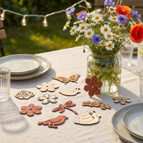 Spred dekoration blomster dyr blanding sommerdekoration B3–4cm 72 stk | Floristik24.dk