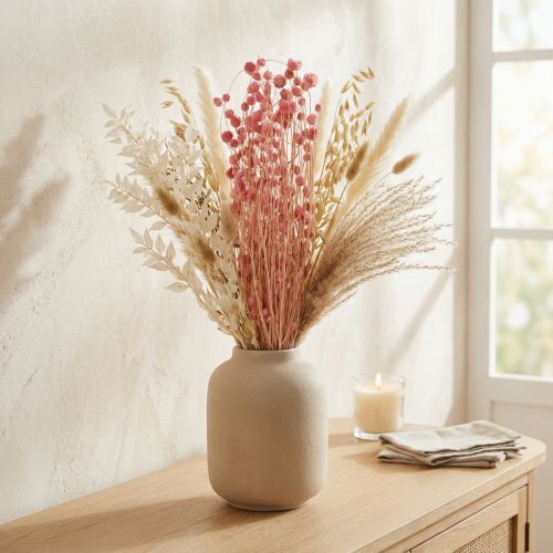 Tørrede jordbærtidselblomster, antik rose, 50 cm, 100 g, dekorative kunstige blomster | Floristik24.dk