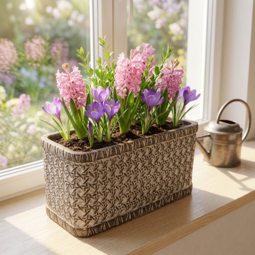 Plantekasse Plantekasse Keramikskål Brun, Hvid 23×11×11cm | Floristik24.dk