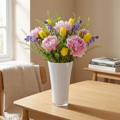 Vase “Fizzy” Ø13,5cm H20,5cm hvid 1 stk | Floristik24.dk