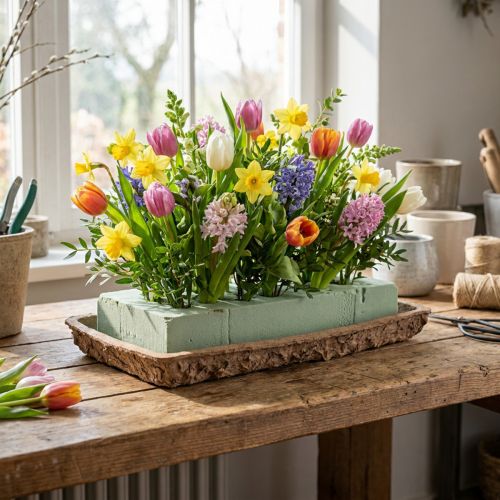 Oasis Biolit base til blomsterskumklodser 25×14×2 cm, 11 stk. - Bæredygtige blomsterarrangementer, blomstertilbehør | Floristik24.dk
