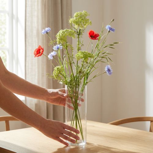 Dild kunstig plante med lang stængel engblomst grøn hvid 87cm | Floristik24.dk