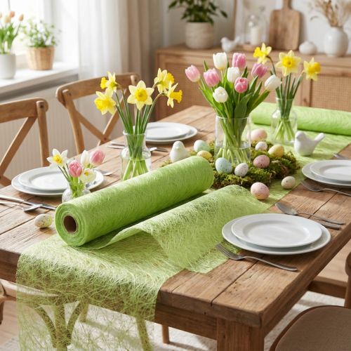 Artikel Deco fleece Sizoweb bordløber lysegrøn 30cm 25m