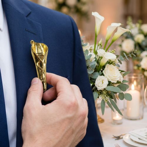 Bryllupsemblem med magnetguld 5cm | Floristik24.dk