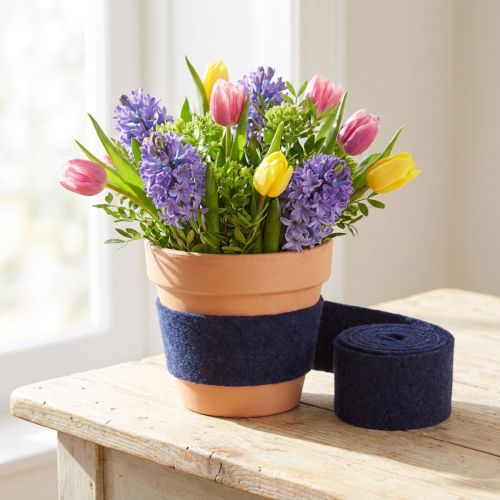 Filtbånd lilla, pottebånd, uldfilt, filtrulle 15cm 5m | Floristik24.dk