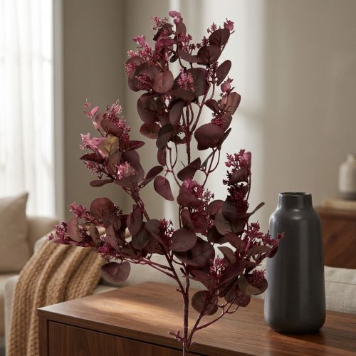Artikel Dekorativ kunstgren Eukalyptusgren bordeaux 66cm 2stk