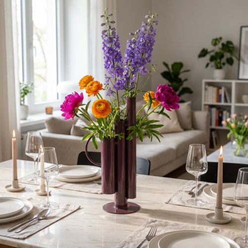 Slank, moderne vase til elegant borddekoration; eksklusiv dekorativ vase med et slående design; 31 cm | Floristik24.dk