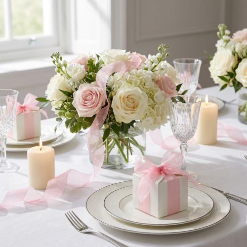 Organza bånd gavebånd pink bånd selvkant 40mm 50m | Floristik24.dk