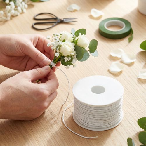 Papirtråd hvid 2mm 100m | Floristik24.dk