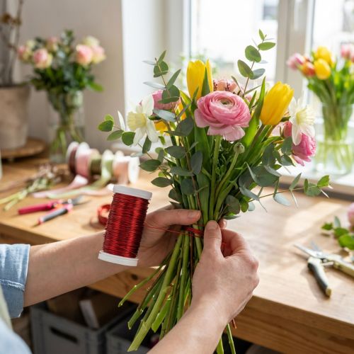 Dekorativt trådtråd til kreative blomsterprojekter | Floristik24.dk