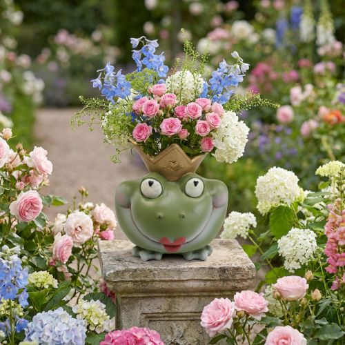 Frog King Deco Vase Havedekoration Frog Vase 21×17,5×23cm | Floristik24.dk