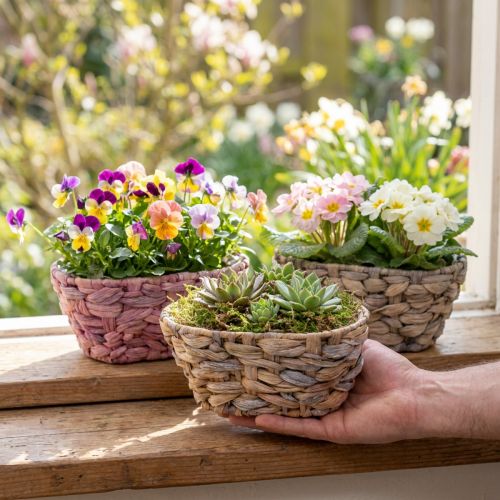 Plantekurv søgræskurv vandhyacint plantekasse oval 20,5cm 3 stk | Floristik24.dk