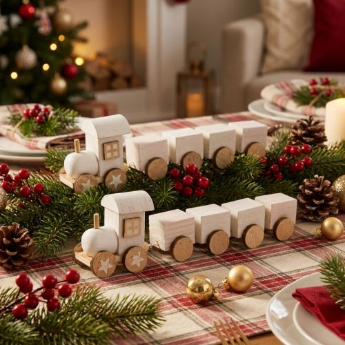 Trætog deco juletog hvid L20cm H6cm 2stk | Floristik24.dk