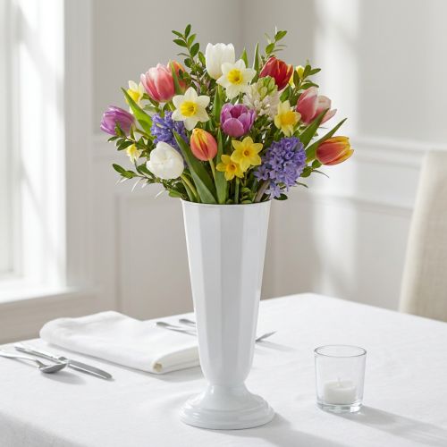 Indstillingsvase “Szwed” hvid Ø13cm - 20cm, 1 stk | Floristik24.dk