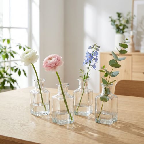 Artikel Mini glasvasedekoration til minimalistisk interiør og moderne livsstil, 11 cm, 6 stk.