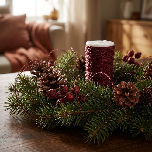 Bouillon-effekttråd Ø0,30 mm 140 m Bordeaux til hobby og dekoration | Floristik24.dk