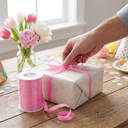 Krøllebånd pink 10mm 250m | Floristik24.dk